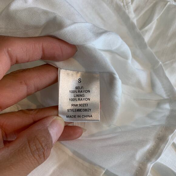 LA Hearts Dress Womens S Small White Straps Lace Trim Lined Back Zip Babydoll - Picture 11 of 13